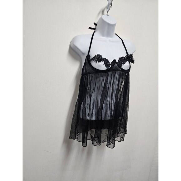 Dreamgirl Top Caraco Sheer Black Style 118445 O/S - Picture 2 of 6